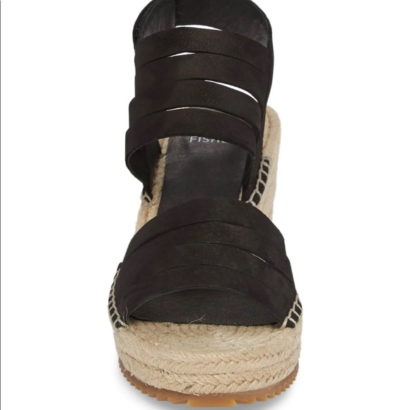 Eileen Fisher Women's Largo Espadrille Wedge Sandal Black Size 9 - Picture 4 of 5